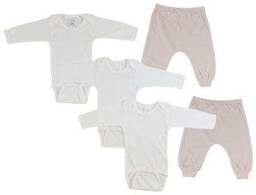 Infant Long Sleeve Onezies and Joggers (Color: Pink/Pink, size: small)