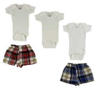 Infant Onezies and Boxer Shorts (Color: White, size: small)