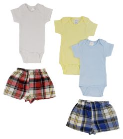 Infant Onezies and Boxer Shorts (Color: Blue, size: small)