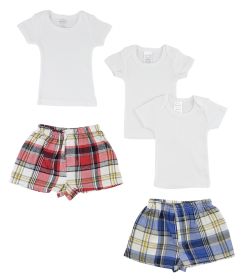 Infant T-Shirts and Boxer Shorts (Color: White, size: small)