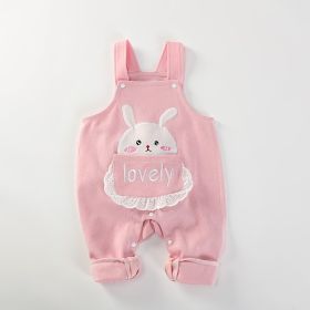 Girls' Loose High Stretch Jumpsuit (Option: Pink-73cm)