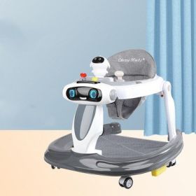 Baby Walker Anti-O-leg Baby Children's Multi-functional Anti-rollover Walker (Option: Elegant grey-Dazzle)