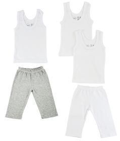 Infant Tank Tops and Track Sweatpants (Color: Grey/White, size: small)