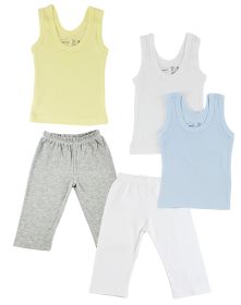 Boys Tank Tops and Track Sweatpants (Color: Grey/White, size: small)