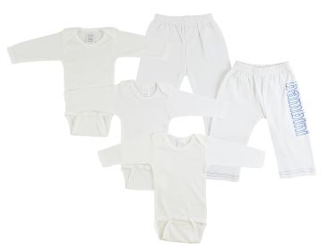 Infant Long Sleeve Onezies and Track Sweatpants (Color: White/Blue, size: small)