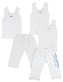 Infant Tank Tops and Track Sweatpants (Color: White/Blue, size: small)