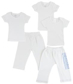 Infant T-Shirts and Track Sweatpants (Color: White/Blue, size: small)