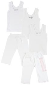 Infant Tank Tops and Track Sweatpants (Color: White/Pink, size: small)