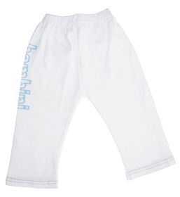 Boys White Pants with Print (Color: White, size: medium)