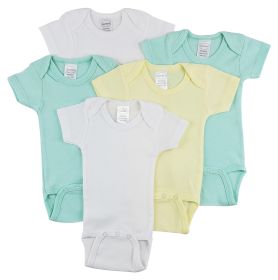 Short Sleeve One Piece 5 Pack (Color: White/Yellow, size: small)