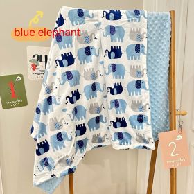 Child Air Conditioner Quilt Beanie Comfort Sleeping Blanket Washable (Option: Blue Elephant-75x120cm)