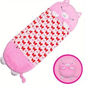 Kids Sleeping Bag, Soft Sleepy Sack For Kids & Toddlers  Easy Roll Up Design For School, Daycare  Children Sleeping Bags Play Pillow Sleep Sack (Option: Pink Fox-180x70CM)