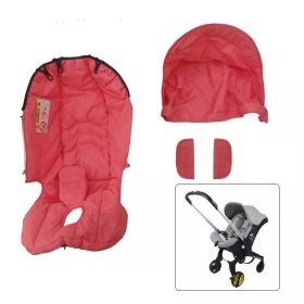 Baby Basket Car Four-in-one Sitting Cloth Set Rain Cover Mosquito Net Hanging Bag Mommy Bag Sunshade Cover Accessories (Option: Red cloth cover)