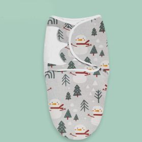 Baby Print Cotton Kickproof Sleeping Bag (Option: Christmas Snowman-3to6months)