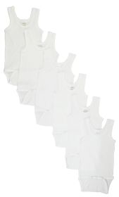 White Tank Top Onezie 6 Pack (Color: White, size: medium)