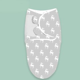 Baby Print Cotton Kickproof Sleeping Bag (Option: Grey Deer-3to6months)