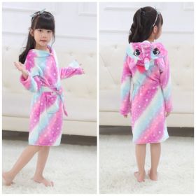 Tenma Bathrobe Flannel New Children's Home Clothes Nightgown (Option: Starry sky-110)