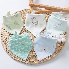 Thickened Autumn Winter Baby Saliva Towel Bib (Option: Green Forest Fauna)