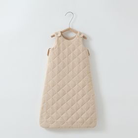 Baby Cotton-padded Sleeping Bag Vest (Option: Light Khaki-S)