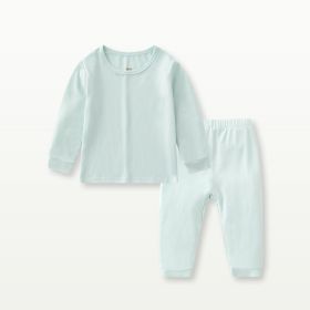 Bamboo Fiber Baby Long Johns Top & Bottom Set Suit (Option: Light Green-130cm)