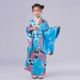 Elementary School Student Performance Photo Dress (Option: Sky Blue Peacock-130cm)