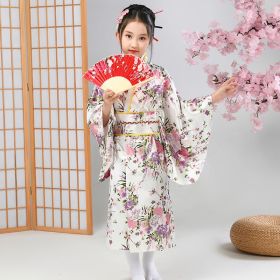 Elementary School Student Performance Photo Dress (Option: White Cherry Blossom-130cm)