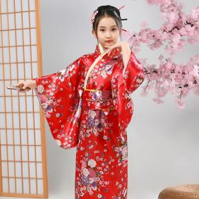 Elementary School Student Performance Photo Dress (Option: Red Cherry Blossom-130cm)