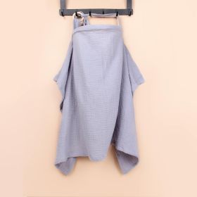 Pure Cotton Baby Cover Blanket Breastfeed Outwear Towel (Option: Gray Blue)