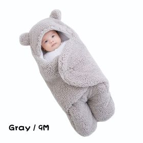 Winter Baby Sleeping Bag Bear Nap Printed Sleeping Bag, Suitable For Babies Aged 0-10 Months, Soft Nap Mat With Removable Pillow (Option: Gray-9M)