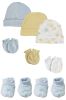 Preemie Baby Boy Caps with Infant Mittens and Booties - 8 Pack