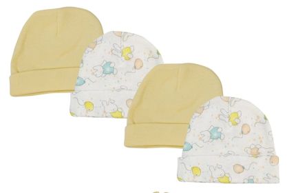 Baby Boy, Baby Girl, Unisex Infant Caps (Pack of 4) (Color: White, size: Newborn)