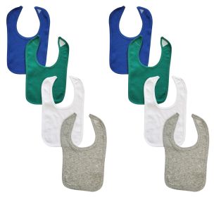 8 Baby Bibs (Color: Blue/Green/White/Grey/Blue, size: One Size)