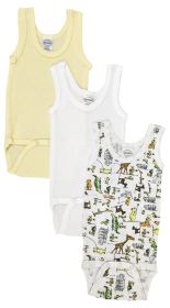 Unisex Baby 3 Pc Onezies and Tank Tops (Color: White, size: Newborn)