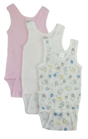 Girls Printed Tank Top (Color: Pink/White/Print, size: Newborn)