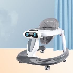 Baby Walker Anti-O-leg Baby Children's Multi-functional Anti-rollover Walker (Option: Elegant grey-Foundation)