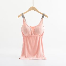 Breast feeding vest with cross elastic bra (Option: Pink-3XL)