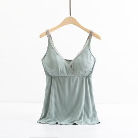 Breast feeding vest with cross elastic bra (Option: Green-M)