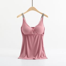 Breast feeding vest with cross elastic bra (Option: Bean Paste-XXL)