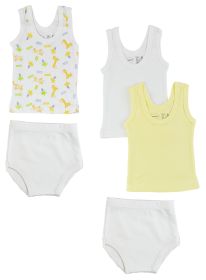 Boys Tank Tops and Training Pants (Color: White/Yellow, size: Newborn)