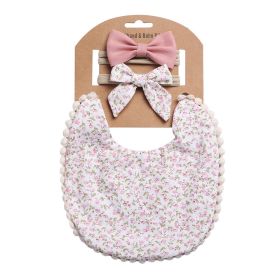 Newborn Baby Cute Floral Cotton Saliva Towel Headband Suit (Option: DP021 9)