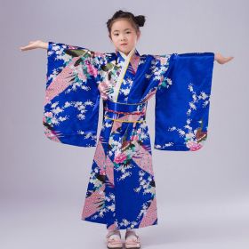 Elementary School Student Performance Photo Dress (Option: Sapphire Blue Peacock-100cm)