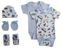 Newborn Baby Boys 5 Pc Layette Baby Shower Gift Set