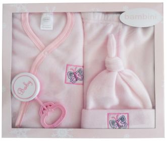 4 Piece Fleece Set - Pink (Color: Pink, size: Newborn)