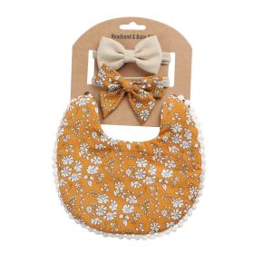 Newborn Baby Cute Floral Cotton Saliva Towel Headband Suit (Option: DP021 6)