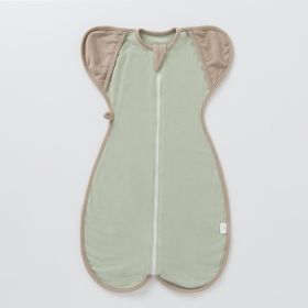 Sleeping Bag Baby Swaddling Vest Dual-use Thick Warm Autumn And Winter (Option: Green-S)