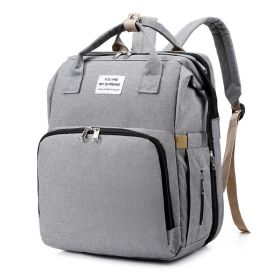 Multifunctional Go Out Portable Large Capacity Leisure Shoulder Bag For Mother And Child (Color: grey)