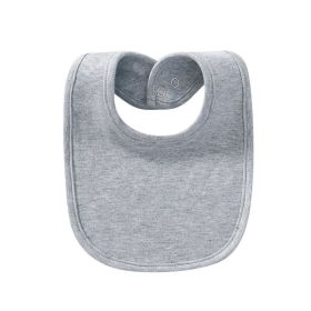 Baby Products Cotton Solid Color Bib With Hidden Buckle Saliva Towel Multi-color Optional (Color: grey)