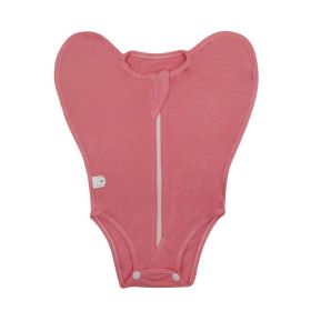 Bamboo Fiber Baby Anti-startle Sleeping Bag Newborn Leg Leakage Jumpsuit Surrender Style Baby Swaddling (Option: Pink-S)