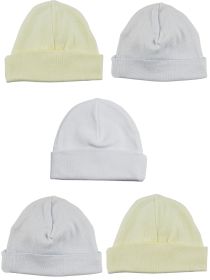 Boys Baby Cap (Pack of 5) (Color: Yellow/Blue, size: One Size)