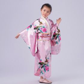 Elementary School Student Performance Photo Dress (Option: Pink Peacock-100cm)